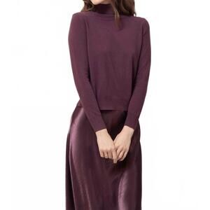 NEW ELLE GREY gemma turtleneck sweater in purple